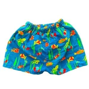 Wee Wave Blue Sea Animal Swim Trunks Size Small